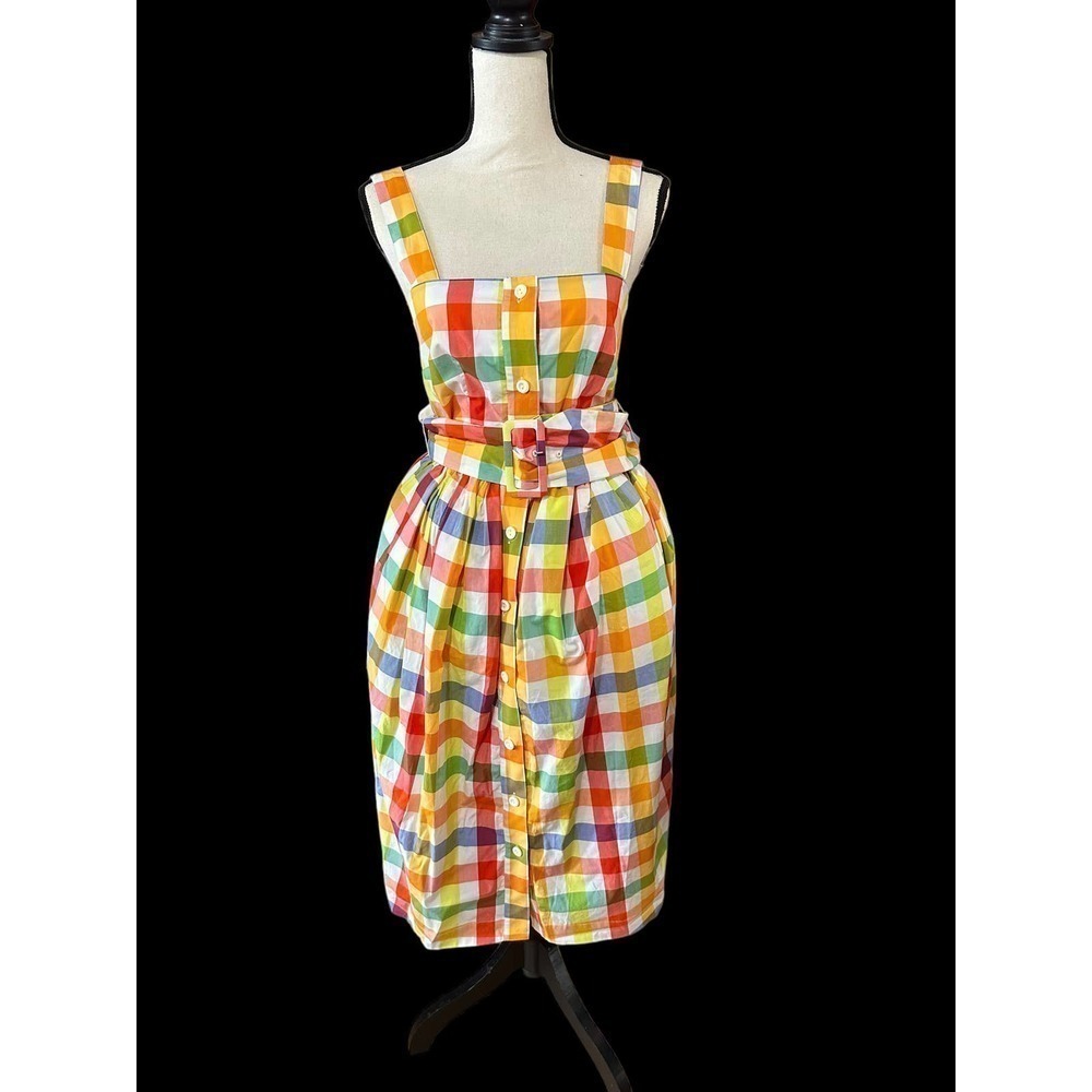 CHRISTOPHER John Rogers for Target Plaid Wide Strap Tie Waist Dress size 0